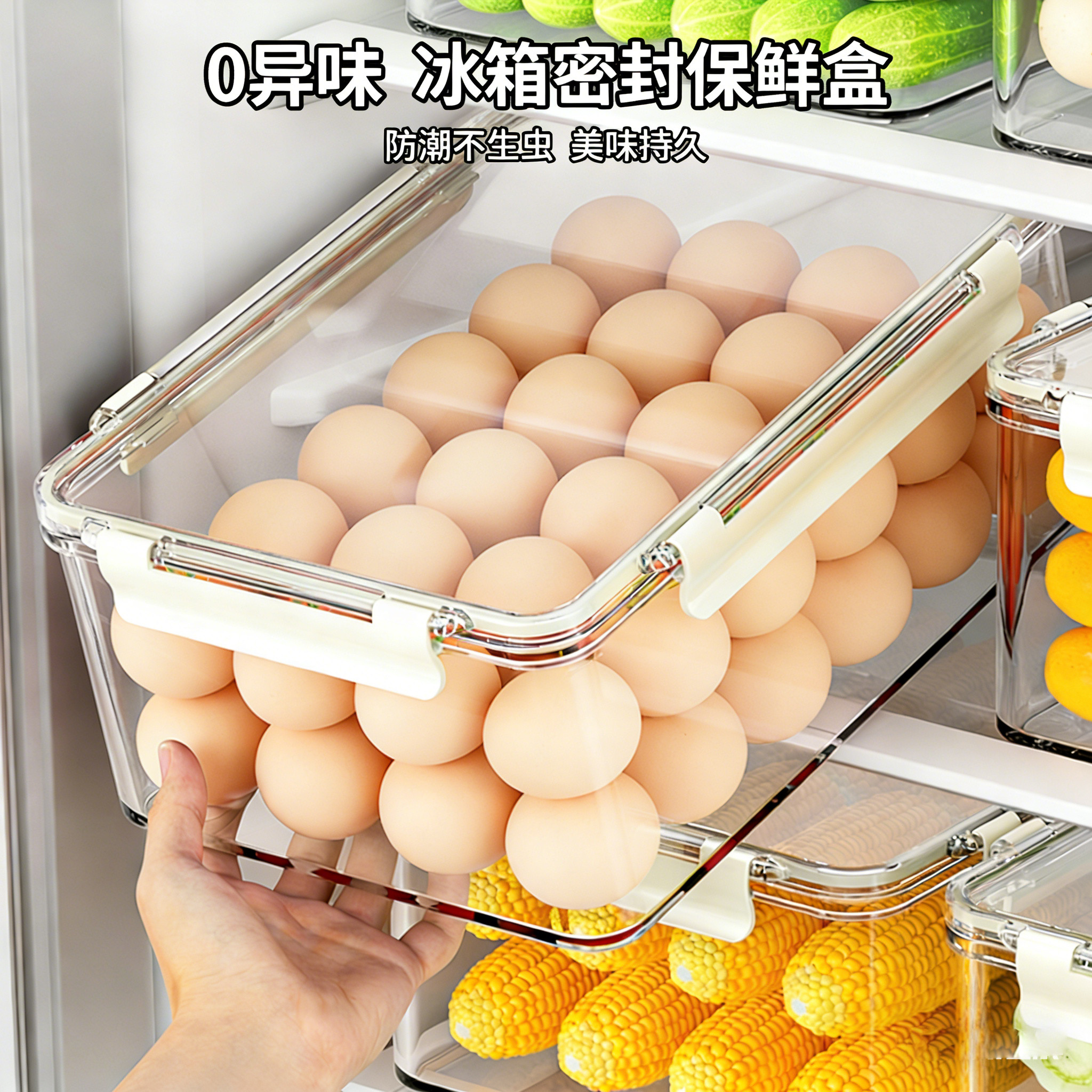 厨房冰箱长方形保鲜盒加厚塑料饭盒食品餐盒水果收纳密封盒子冷冻