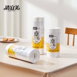 一次性桌布长方形圆桌加厚塑料薄膜商用餐桌布烧烤店饭店小号台布