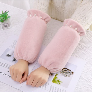 办公护袖 珍珠毛绒袖 中长款 套简约秋冬季 纯色保暖舒适 套知性女士袖