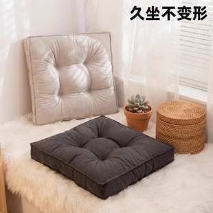 加厚坐垫办公室棉麻椅子坐垫四季 榻榻米久坐不累透气沙发坐垫家用