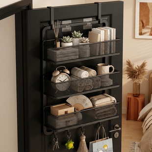 入户门后挂钩置物架门上免打孔挂衣架挂门后挂篮超薄衣柜包包架子