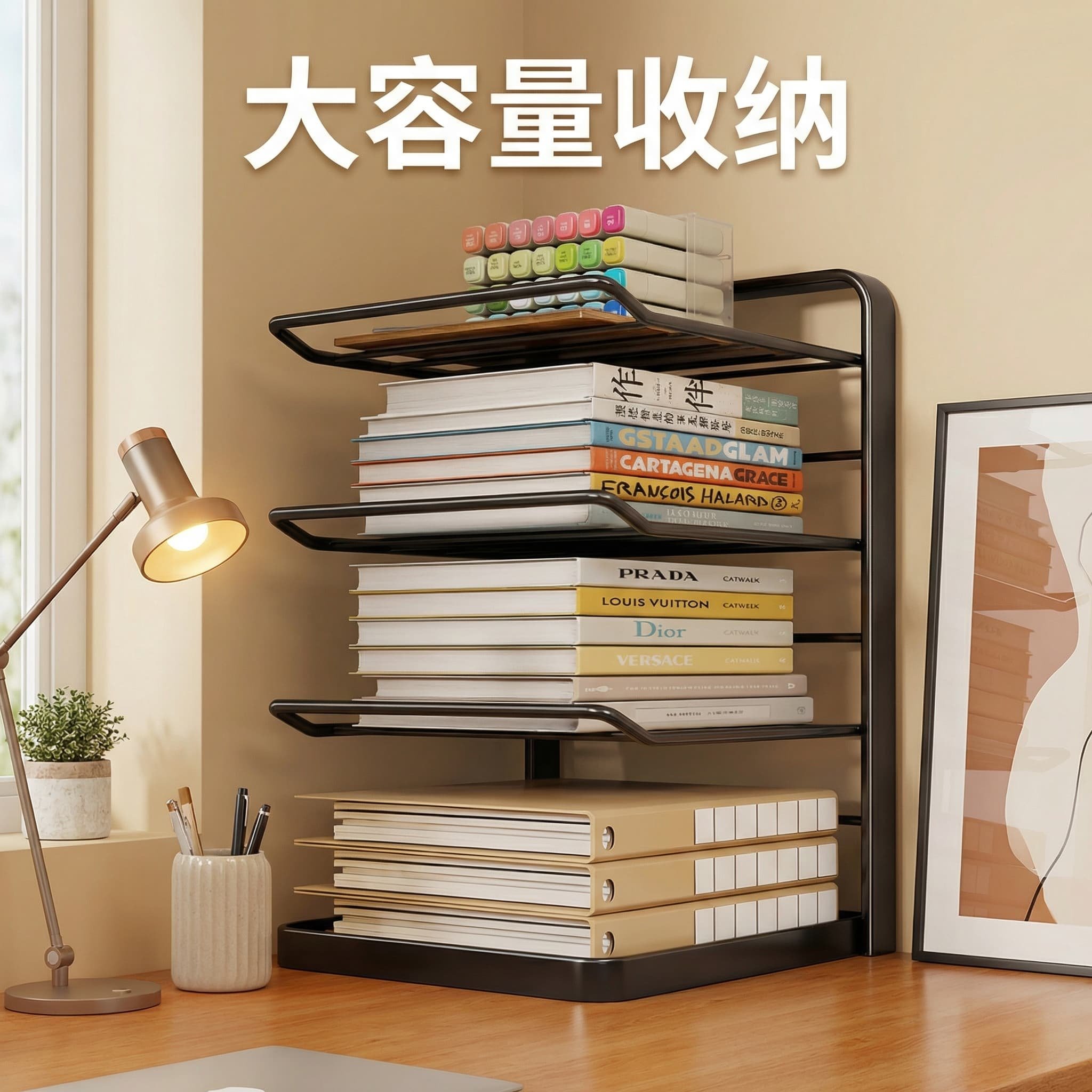 学科分类置物架多层书本收纳架学生桌上书立放置架桌面文件整理架,收纳整理,书桌收纳置物架,淘宝优惠券,粉丝福利购,淘宝优惠卷