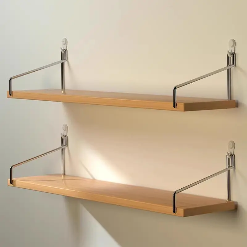 免打孔墙上置物架床头壁挂式隔板