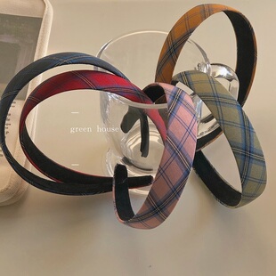 green house * ins复古70年法式brandy bm风格布艺纹格子发箍