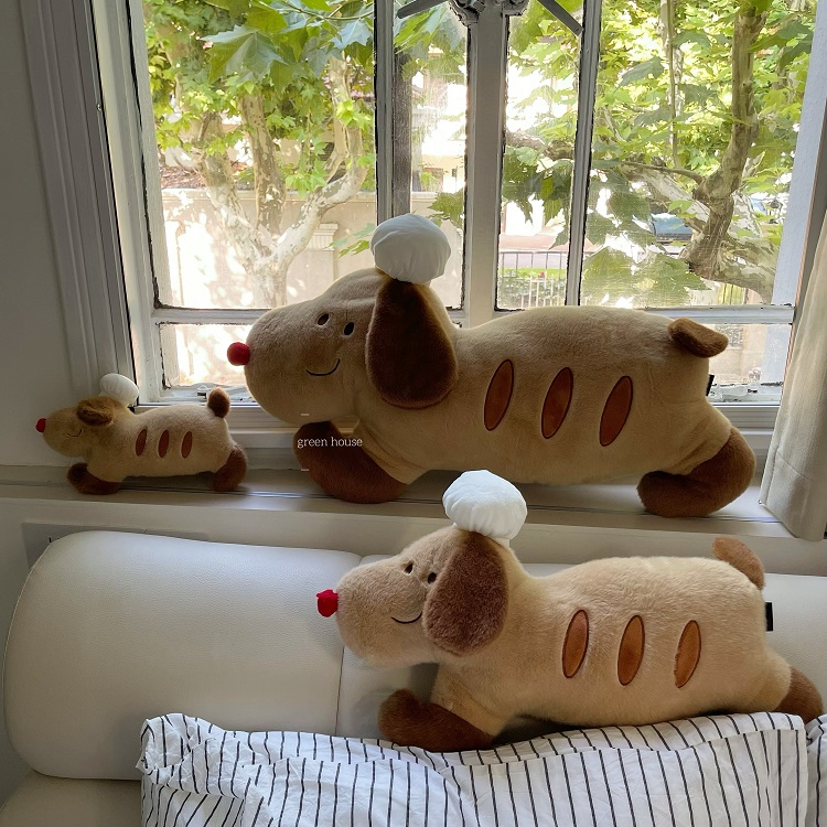 green house * 外贸厨师法棍小狗靠垫靠枕抱枕午睡小枕头