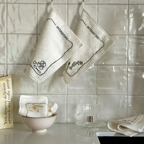 green house * 小插画竹纤维不易沾油厨房灶台清洁布抹布洗碗布