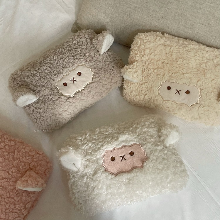 green house * 羊羔绒小方羊可插手防爆充电热水袋暖手宝