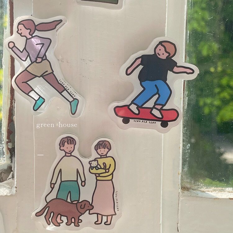 green house * 韩国ins温暖家庭日亲子插画亚克力冰箱贴磁贴
