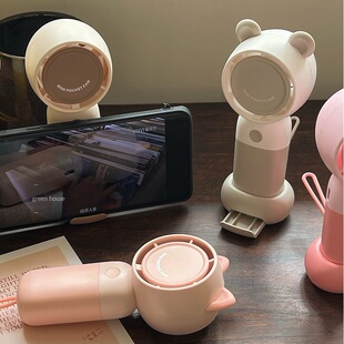 涡轮动物便携手持可立USB桌面小风扇 出口夏季 green house