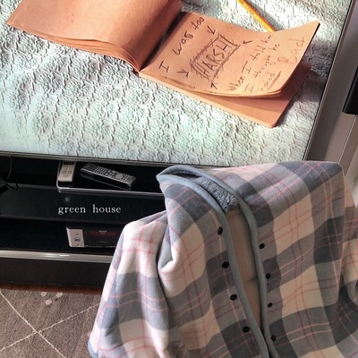 日本格子双面绒发热披肩