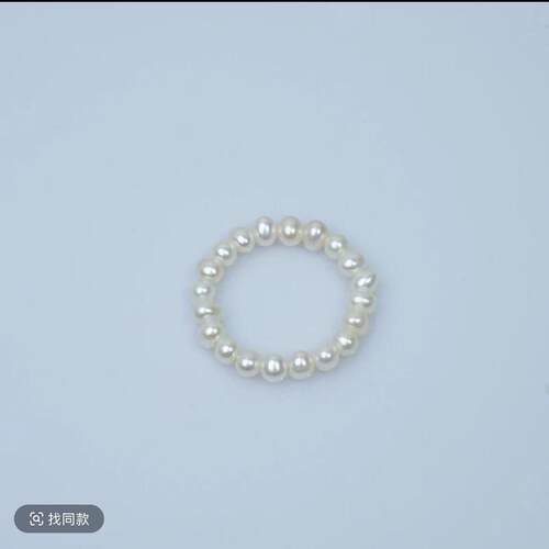 3-4mm天然淡水珍珠素珠戒指0554