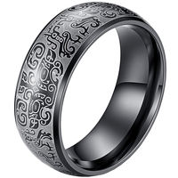 Divine Beast Taotie men's ring, a trendy and stylish single man's index finger tail ring, a retro Chinese-style ring thumbnail 6