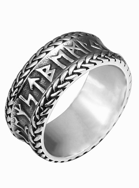 卢恩符文钛钢戒指男潮复古维京人