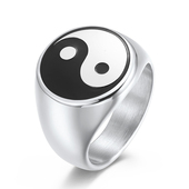阴阳太极钛钢戒指男潮个性 复古中国风食指戒小众设计国潮古风饰品