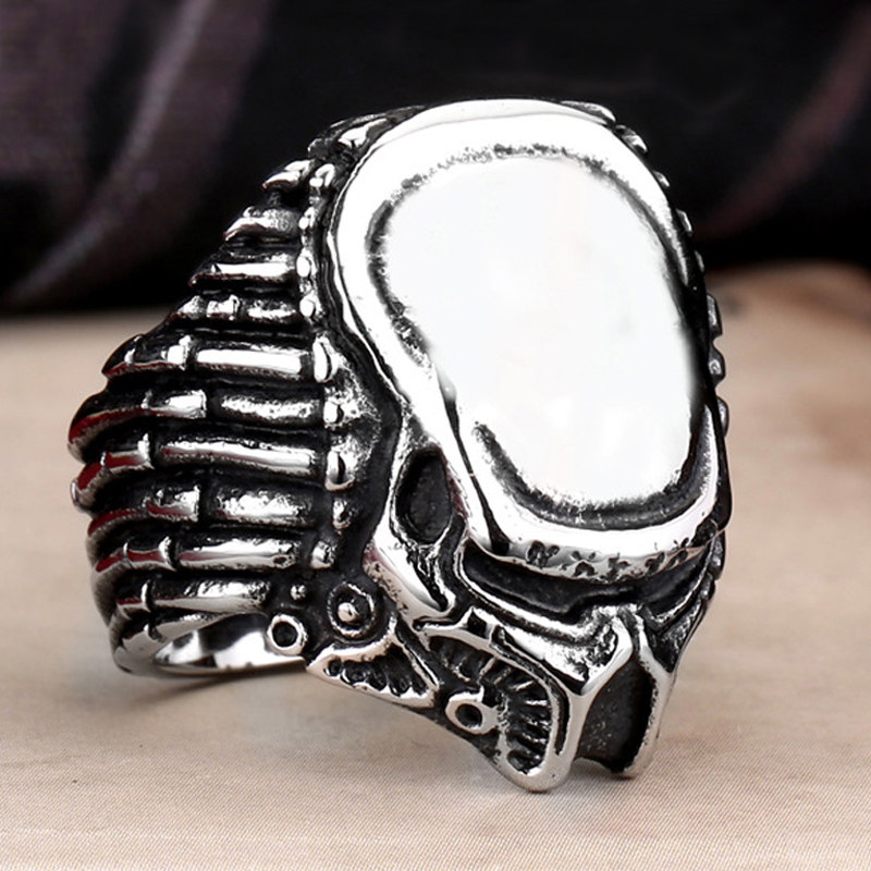 异形铁血战士男士戒指朋克潮男