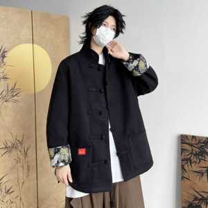 唐装男风古风青年中山装新中式男装毛呢夹克外套潮 NY268P125图片