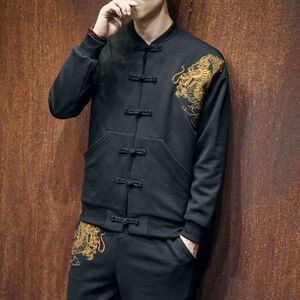铁墙15 新款春秋装风龙刺绣大码夹克外套 jk104 P95-12图片