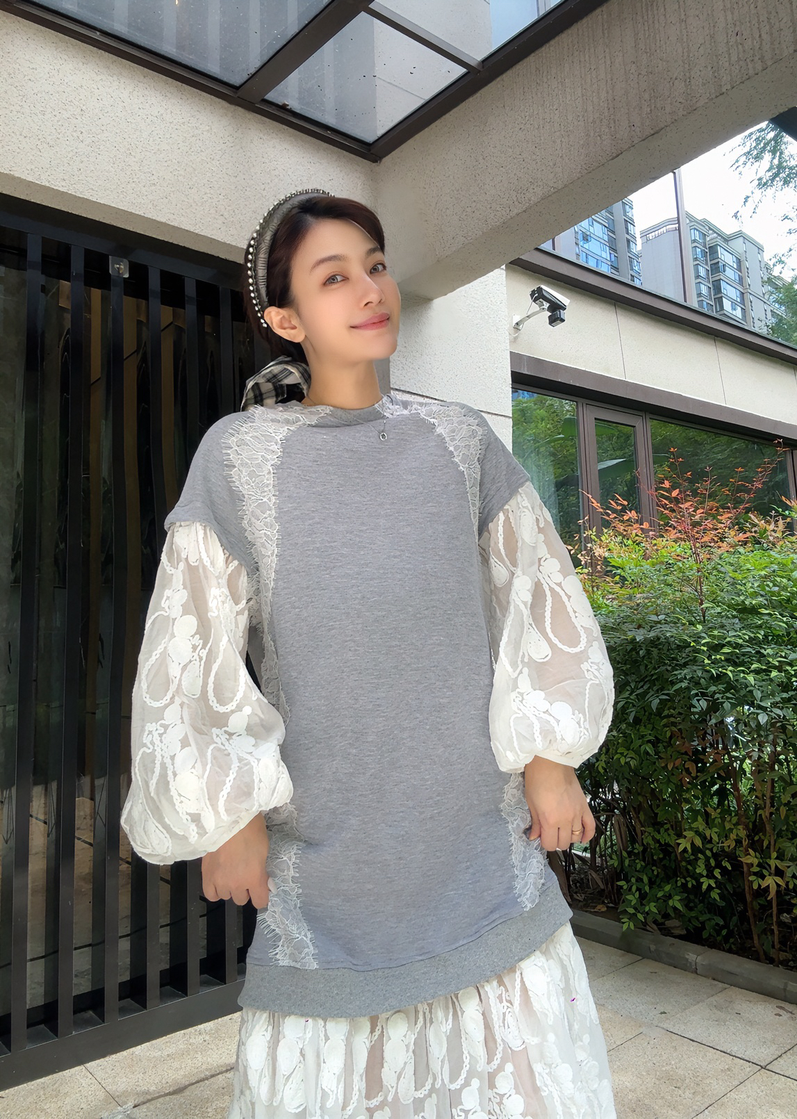 THEA买手店SoloCoucou索乐假两件全棉立体刺绣拼接长袖宽松连衣裙