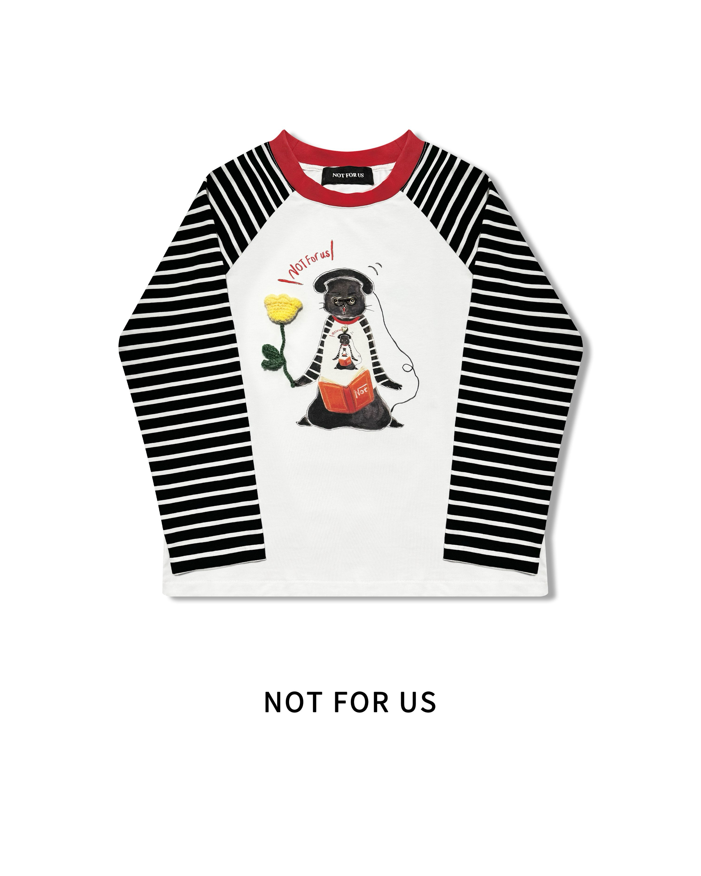 THEA买手店NOT FOR US印花长袖T恤女时髦小众设计师款休闲宽松