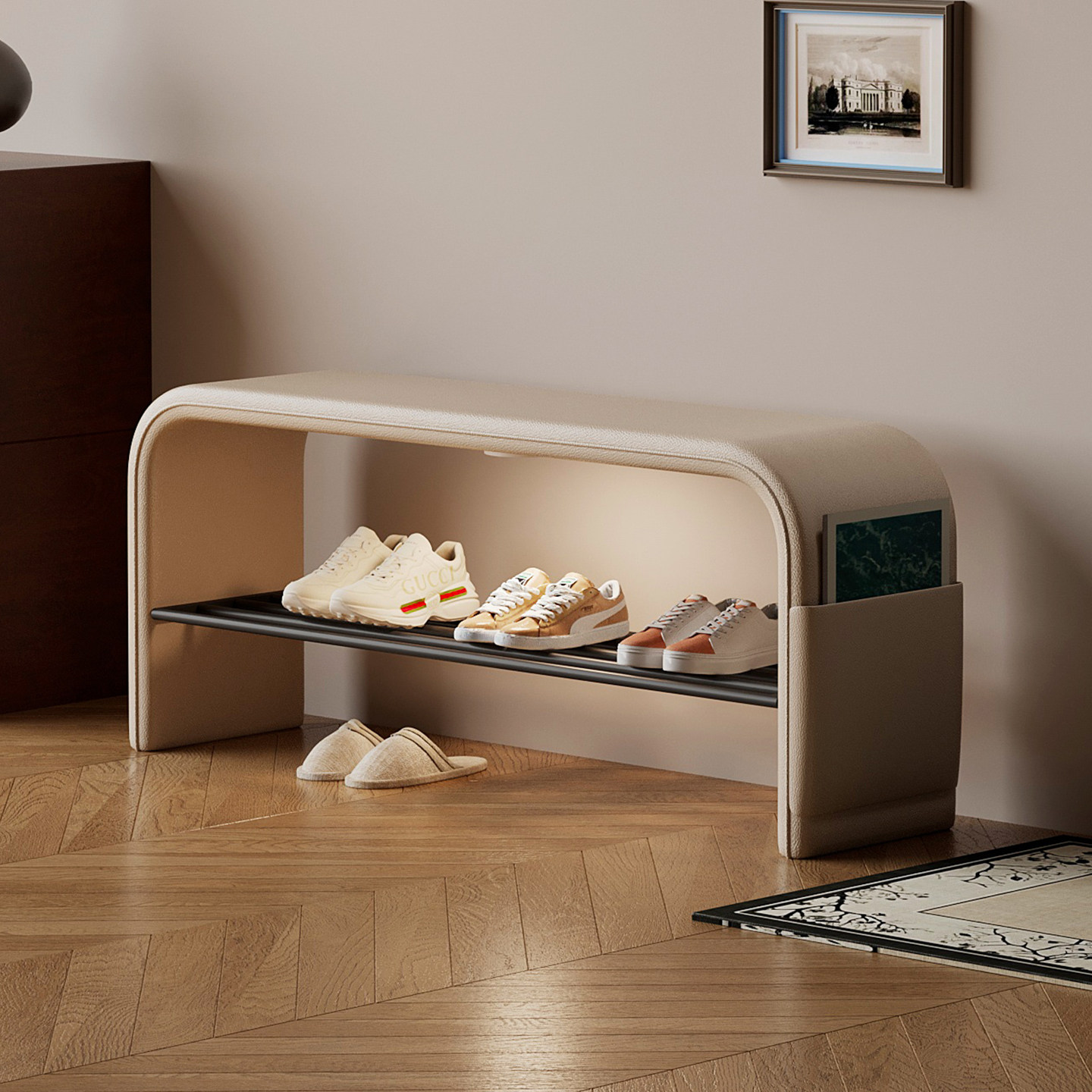 简约入户换鞋凳家用门口进门可坐鞋柜服装店更衣室长条凳子高级感,住宅家具,换鞋凳,淘宝优惠券,粉丝福利购,淘宝优惠卷
