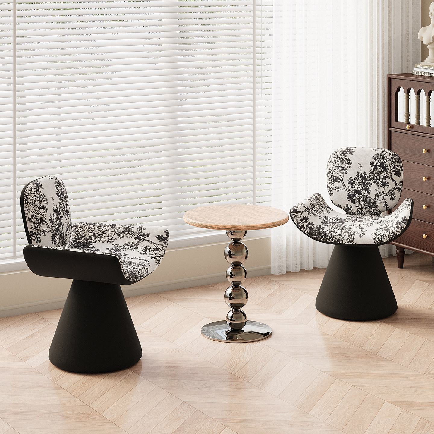 网红阳台桌椅三件套喝茶休闲区接待沙发椅组合一桌两椅轻奢高级感