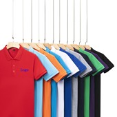 定制logo工作服厂家批发翻领T恤印字polo短袖 广告衫 定制文化衫