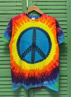 洪都拉斯制 port Vintage 老美国 90S 老版 嬉皮 反战 扎染 tee