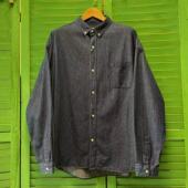 原色 牛仔 衬衫 96新 长袖 宽版 偏厚 纯棉牛仔布 wego L码