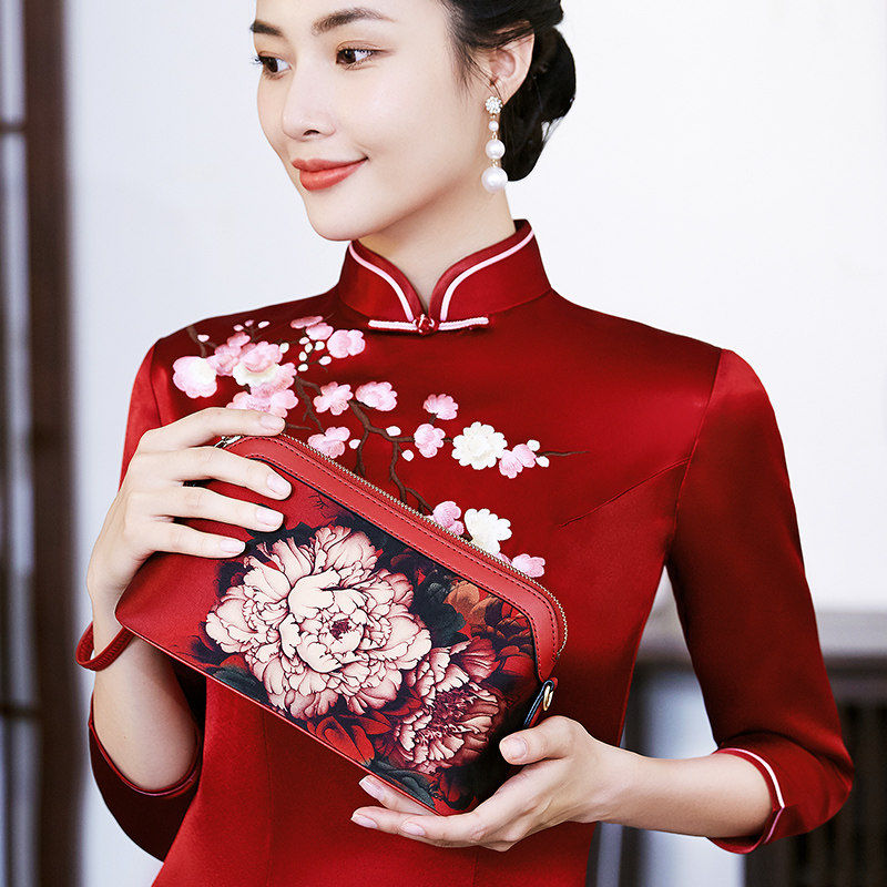 真丝印花手拿包女夏季新款女包复古民族风中年妈妈小包单肩斜挎包,箱包皮具/热销女包/男包,手拿包,淘宝优惠券,粉丝福利购,淘宝优惠卷