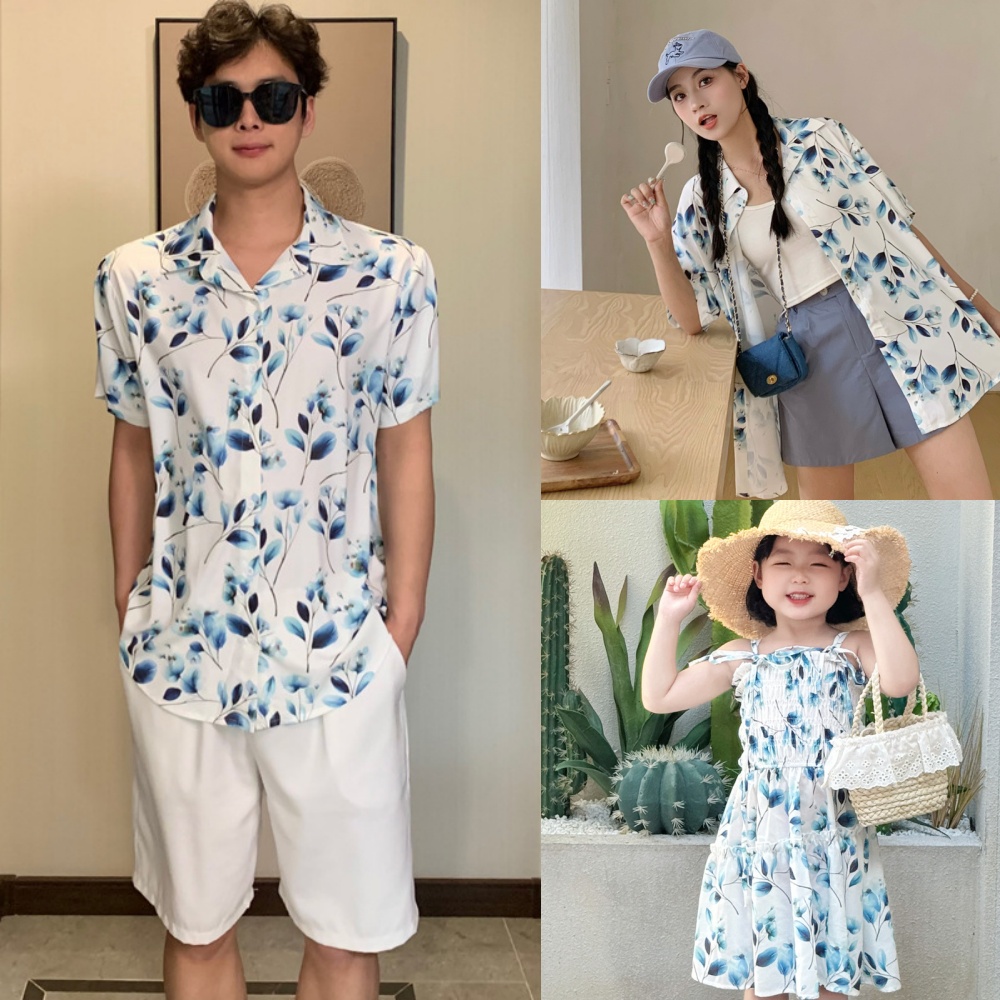 亲子装母女装连衣裙高端炸街洋气夏季新款海边度假短袖桔木裙子潮