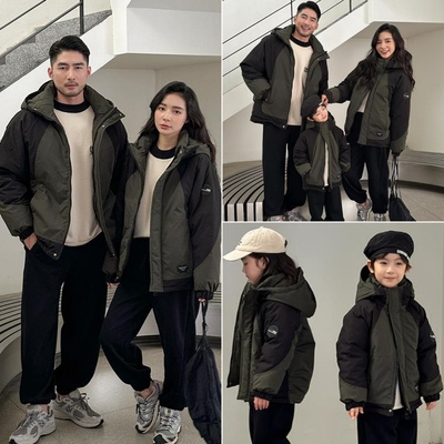 炸街亲子装冬季外套一家