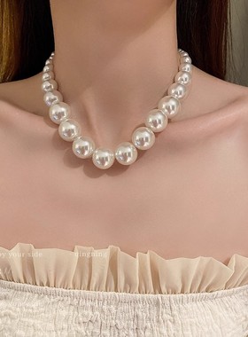 夸张项链大号珍珠款女颈链高级感轻奢小众锁骨链2025新款爆款配饰