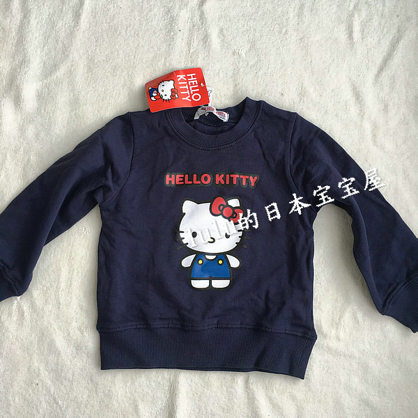 西松屋日本女宝可爱风深蓝色卫衣