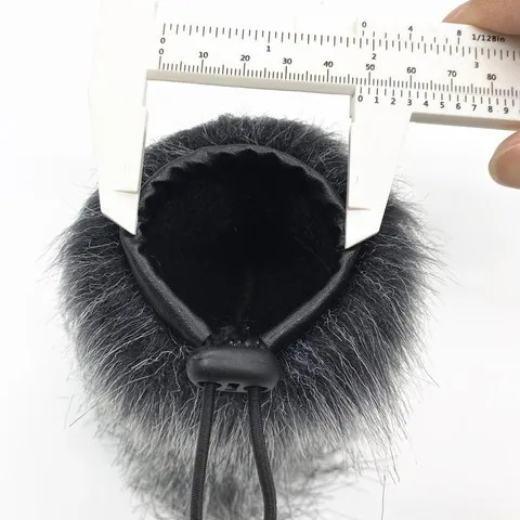 面罩兔毛防风毛衣话筒毛毛套话筒12CM采访话筒套麦克风