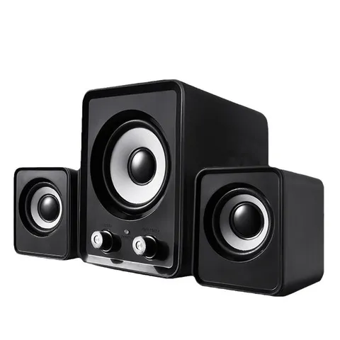 英文台式笔记本多媒体音箱低音炮FT-202有线小音响2.1中性USB电脑