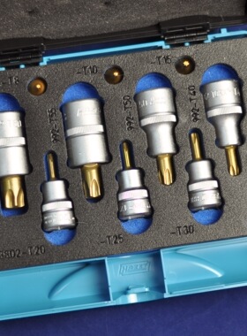 德国HAZET工具 TORX星形旋具套筒 小飞中飞大飞混合组套 1557/10