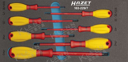 德国HAZET VDE绝缘螺丝刀7件组套163-229/7 810VDE-PH2 810VDE-40