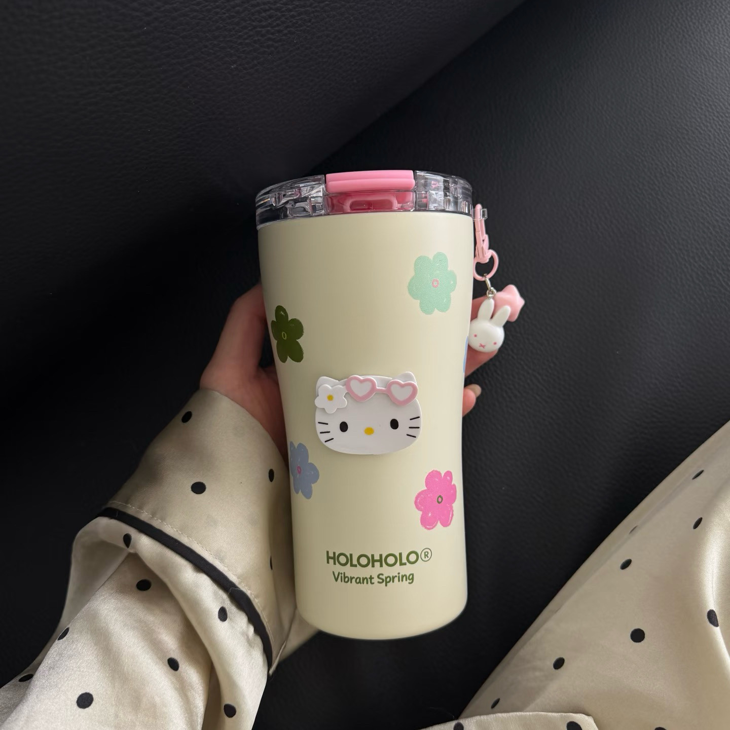 holoholo春日限定系列保温杯女高颜值咖啡杯子大容量便携吸管水杯