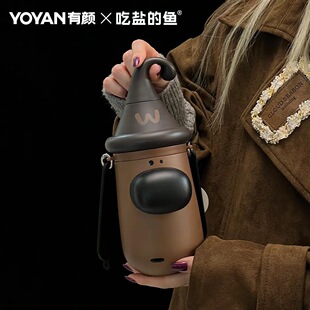 吃盐的鱼狗杯大鼻子狗有颜水杯小狗保温杯高颜值女生316可爱杯子