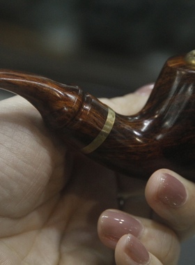 精美海黄烟斗老油梨木雕海南黄花梨老料把玩摆件