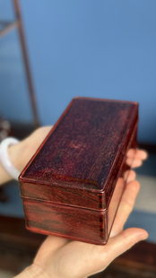 印度小叶紫檀金星老料高油密藏宝盒全器光素文盒盖盒珠宝独板榫卯