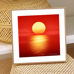旭日东升办公室风水装饰画大海日出客厅餐厅挂画玄关书房红日壁画
