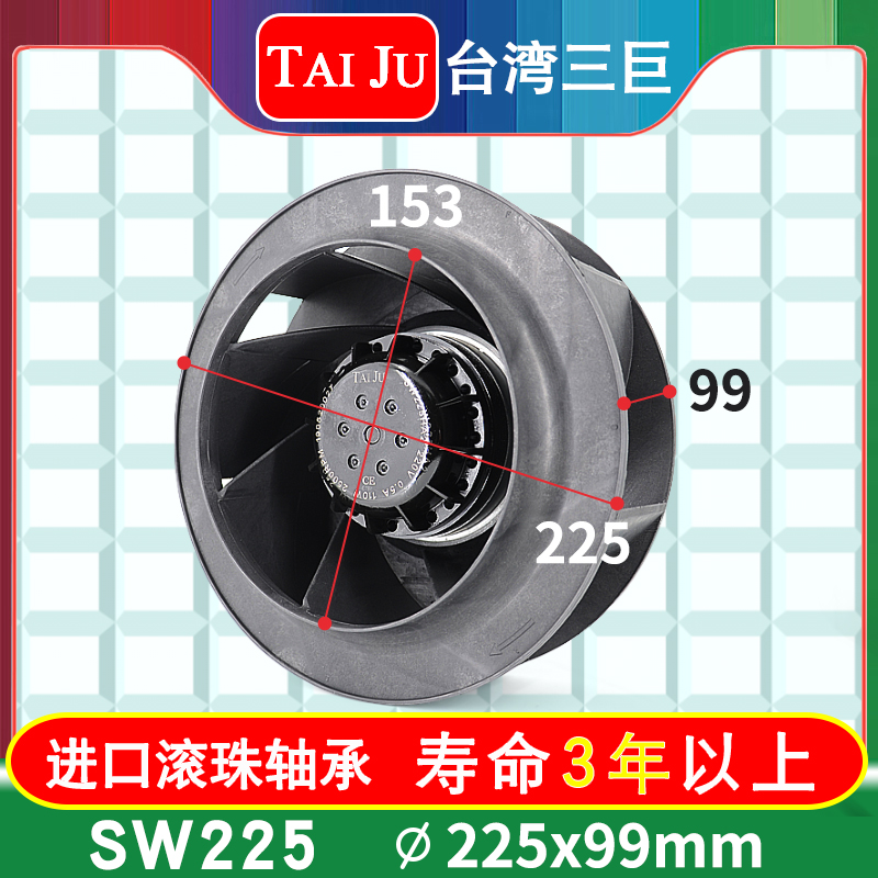 (TAIJU Taiwan Three Giants) SW225HA2 eddy current fan 220V servo motor air purifier fan