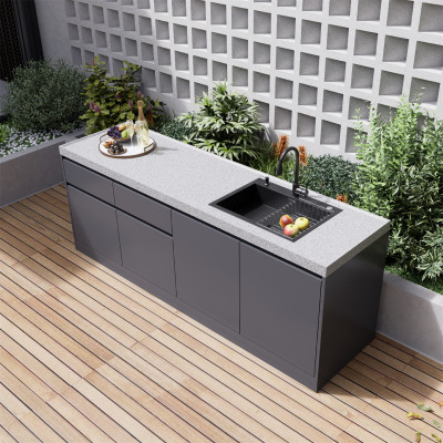 户外庭院大理石操作台烧烤台洗手