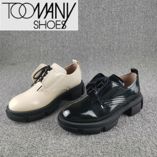 深口英伦风 Toomanyshoes休闲女鞋 松糕底系带单鞋 春秋款 子时尚 韩版