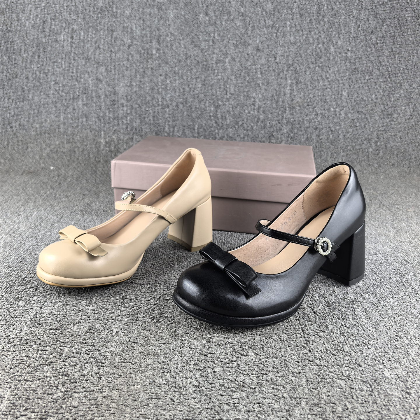 断码处理时尚甜美风手工女鞋羊皮春秋季圆头浅口真皮玛丽珍单鞋女