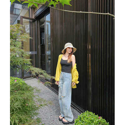 小众设计宽松破洞复古薄款新款