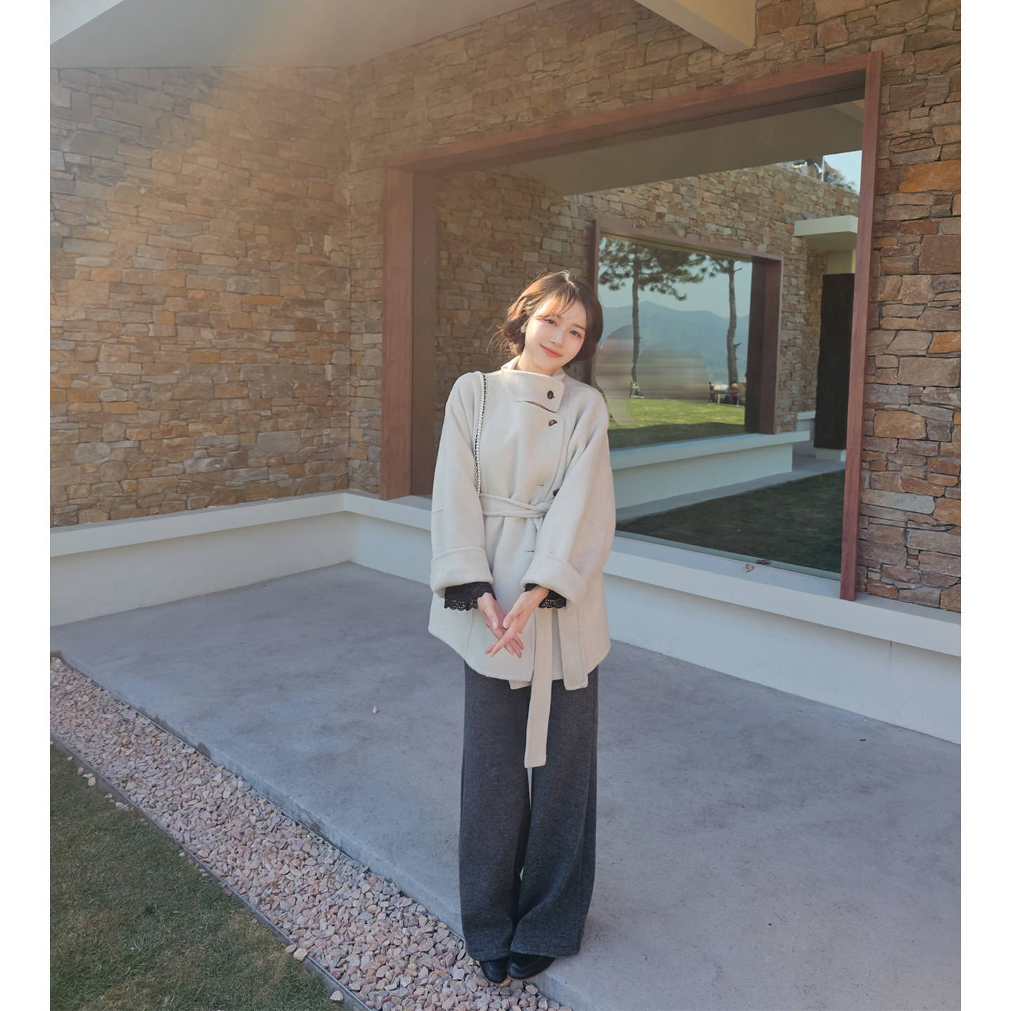 MISS158小个子立领羊毛双面呢大衣外套2026年春季新款羊毛,女装/女士精品,毛呢外套,淘宝优惠券,粉丝福利购,淘宝优惠卷