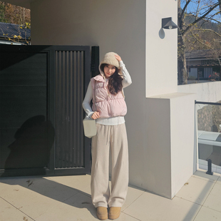 MISS158小个子香蕉裤阔腿直筒弯刀裤秋冬仿羊绒新款加绒加厚高腰