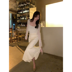 优雅灵动蕾丝微弹鱼尾半身裙女 立体剪裁行走 Baby61 美人在骨